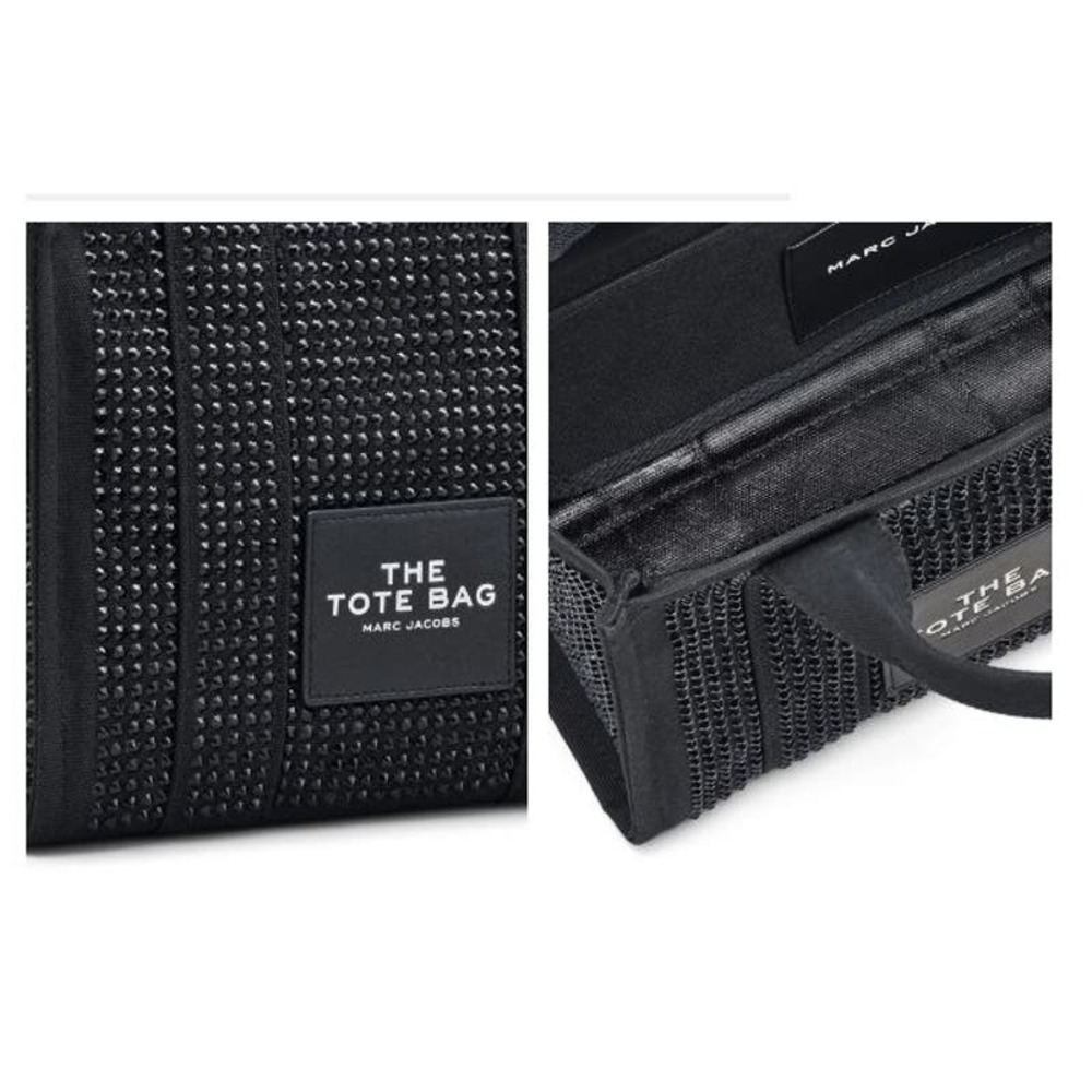 NWT! Marc Jacobs The MINI Crystal Canvas Tote bag BLACK - Picture 11 of 13